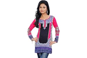 MapleClothing Indische Kurti Frauen Tunika Top Bluse Bedruckte Indien Kleidung