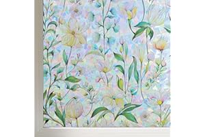 FINNEZ Pellicola per Finestra - Anti UV Effetto Arcobaleno Elettrostatica per Vetri, Non Aderente, Pellicola Adesiva Vetri, Decorativo per Casa Ufficio Camera da Letto Cucina, 44,5 x 200 CM