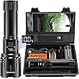 Sunitact Torches Led Super Bright, Rechargeable Torch 500000 Lumens XHM90.2 Flashlight, Powerful Tactical Led Torches Flash Light USB, Brightest Hand Torch for Dog Walking Camping Emergency Gift