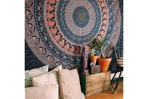 Craftozone Arazzo Regalo Arazzi Hippie cammello Mandala Boho psichedelico Intricato Indiano appeso a parete Copriletto