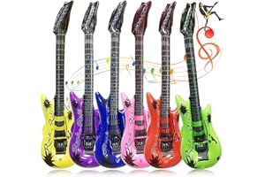 OUOOBEA Assorted Color Inflatable Guitar Toys - 36In Waterproof Guitar for Kids Birthday Party, Karaoke Themed Rock and Roll Party Favors
