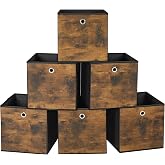 SONGMICS saklama kutusu, 6'lı set, d&uuml;zenleme kutuları, dokunmamış kumaş, katlanır kutu, 30 x 30 x 30 cm, kumaş kutu, k&uuml;p raf 