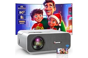 ZOOMCAT Beamer, Beamer 4K 20000 Lumen Beamer Full HD 1080P, Mini Beamer 5G WiFi Bluetooth, LED Beamer 4K Heimkino Video Projektor Kompatibel mit iPhone/Android/Laptop/Fire Stick/HDMI/PS5