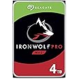 Seagate IronWolf Pro 4 To, Disque dur interne NAS HDD, CMR 3,5" SATA 6 Gbit/s 7 200 tr/min, 128 Mo de mémoire cache, pour NAS