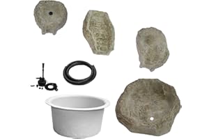 Wasserkaskaden Fulda Granite Complete System Set, Grey/Green, 130 x 42 x 50 cm, 5-Piece