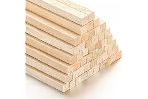 AFUIIUQ 40 Pieces Balsa Wood Sticks 30.5 x 0.3 x 0.3 cm Hardwood Square Wooden Dowels Unfinished Wood Sticks for Craft DIY Supplies DIY Molding Projects Making