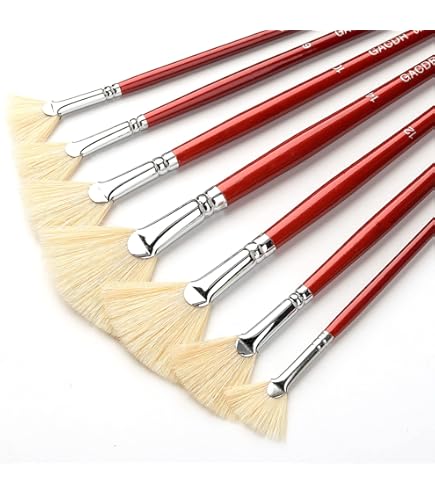 Repino Künstlerpinsel-Set – 4 Pinsel (Fächer, Filbert, Liner) Für Öl- & Acrylfarbe