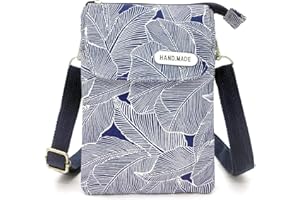 Ritte Pochette Portable Bandoulière Femme, Sac Téléphone Portable, Toile Petit Sac à Bandoulière, Mini Multifonctionnel Sacoche pour Voyages, Shopping, Quotidiens