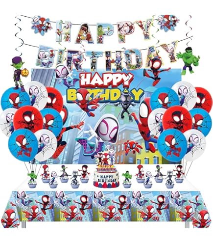 Spinnen Geburtstagsballon Set - 120cm Riesenballon Mit Netz & 8 Zusatzballons