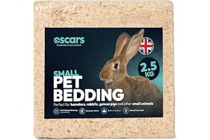 Oscars 2.5kg Wood Shavings Natural Small Pet Bedding - for Hamster Cage, Guinea Pig Cage, Rabbit Hutch - Soft Biodegradable H