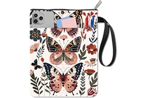 CRASPIRE Butterfly Washable Book Sleeve Book Cover with Zipper Pocket Cloth 11 x 8.7 Inch Book Protector Pouch for Bookish Reader Librarian Bookworm Bibliophile Hardcover Paperback Club Gifts Reading