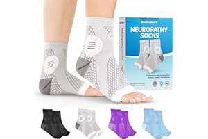 BraceAbility Skarpety do neuropatii dla kobiet i mężczyzn (neuropatia) – skarpeta na zapalenie, bez palców, obwodowej, cukrzycowej