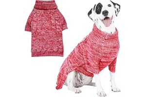 CCKUU Dog Knit Clothes Pet Plush Pullover Dog Sweater Soft Thickening Warm Pup Dogs Shirt Winter Puppy Jumpers for Dogs Cats(M,Red)