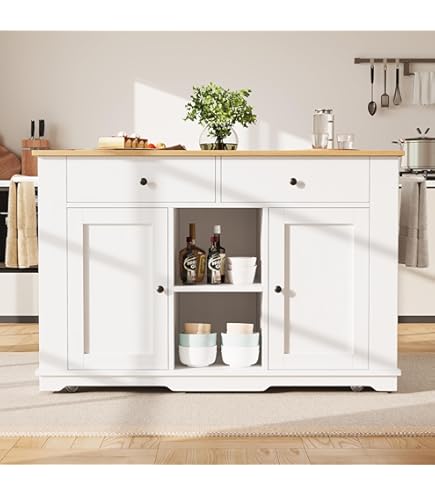 Îlot de cuisine IKEA TORNVIKEN blanc cassé / chêne – 72×52 cm - Ameublement