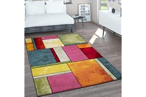 PACO HOME Dywan Do Salonu Z Kr鏒kim W這siem Vintage R璚znie Wyci皻e Kontury 3D Melan穎wy, Rozmiar:160x230 cm, Kolor:Wielokolorowy