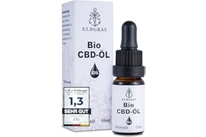 ‎ELBGRAS Elbgras® Bio CBD-Öl 10% - Deutsches Bio-Produkt - Vollspektrum Hanf-Tropfen - 1000mg Cannabidiol in Crude-Qualität
