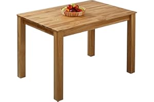 KROKWOOD Bonn Solid Wood Dining Table - Durable FSC Certified Wooden Kitchen Table - Assembling Hardware Included (Oak 110x75x75 cm)