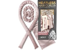 Heatless Curlers Set For Effortless Curls & Waves (5pc Set) NYK1 Satin Hair Curlers No Heat For Overnight Heatless Curls - 40" Curling Rods For Comfortable Easy Styling For All Hair Types And Lengths