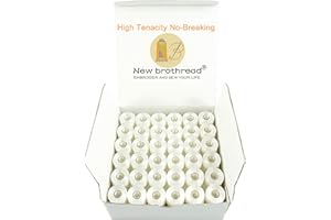 New brothread 144pcs Weiß 70D/2 (60WT) Bobbin Thread Vorgewickelten Spulen Unterfaden Kunststoff Größe A SA156 für Stickerei und Nähmaschine Brother/Babylock/Janome/Singer/Kenmore Stickgarn Nähgarn