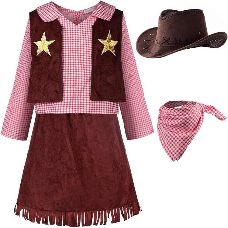 W Widmann Milano Cowboy Kinderkostüm – Western Outfit Mit Hemd, Weste, Gürtel & Halstuch, Größe 140 Cm