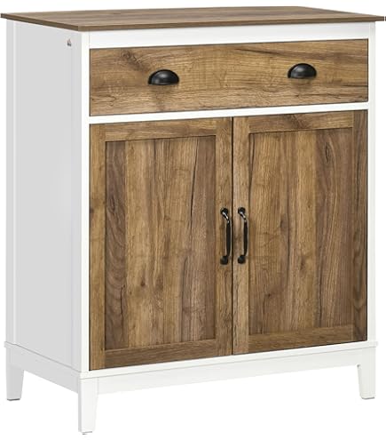Credenza Bohemien HOMCOM - 2 Ante In Rattan, 80x38x79 Cm, Nero - Foto 9