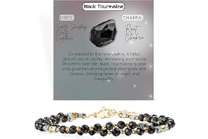 Farfume Bracciale Donna Chakra 4 mm Perline Bracciali, Cristalli Pietre Naturali Gioielli Regalo per le Donne