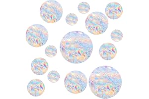 HJZHII 52 Pcs Circle Window Decals, Anti-Collision Windows Decal to Save Bird No Glue Circle Window Clings Reusable Prismatic Rainbow Save Bird Stickers No Residue Prismatic Vinyl Sticker