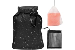 DBTW Black Soap Lathering Bag - Quick Drying Soap Bag with Carabiner, with 2 Soap Bubble Net Bags (Black + White) & 1 Hook Buckle, Waterproof & Leak-Proof, Portable Sealing Holder for Camping Outdoor