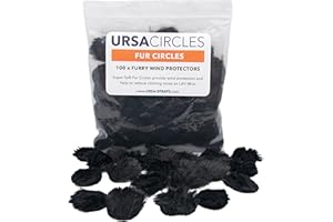 URSA STRAPS URSA Fur Circles Mini pare-brise pour microphones Lavalier/Revers Réduire le bruit du vent et le froissement des vêtements Compatible avec Sennheiser, RODE, Sanken, Tascam et plus encore (100 cercles,