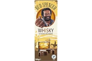 Piasten BUD SPENCER Whisky Schoko-Bohnen – Zartbitter Pralinen gefüllt mit mind. 45% Blended Malt Whisky – 1 x 150g