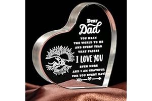 ELEQUAINT Fathers Day Birthday Gifts for Dad, Best Dad Gifts from Daughter or Son, Unique Gift Ideas for Dad Fathers Day Birthday Present - Personalised Acrylic Perpaperweight Keepsake Gifts for Dad/Daddy