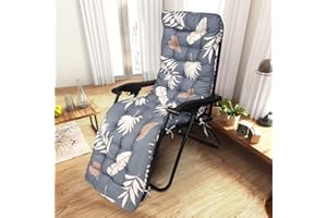 WildFun Sun Lounger Cushions Only, 170 * 53 * 8cm Garden Sunlounger Cushions Thick Chair Cushions with Non-Slip Top and Tie Ropes for Indoor Outdoor Garden Patio Beach(Dark Grey)