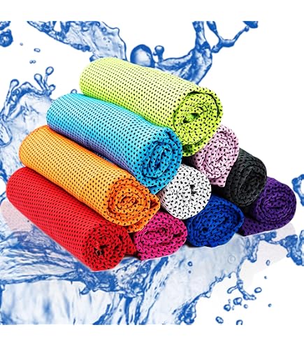 Set 6 Asciugamani Rinfrescanti In Microfibra - Sciarpe Fredde Per Palestra, Sport E Estate (90x30 Cm)