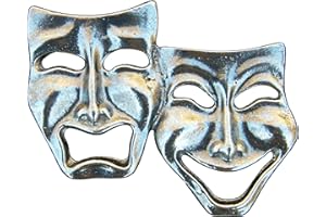 WILLIAM STURT FINE PEWTER Broche "Máscaras Teatrales", Hecho a Mano en Peltre por William Sturt