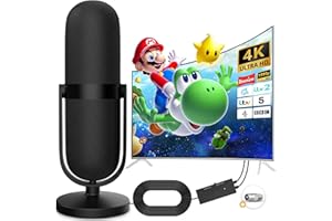 KEMOWI TV Aerial - Indoor TV Aerial 380 Miles Long Range Reception Digital Freeview TV Antenna Supports 4K 1080P TV, Old TV & All TV