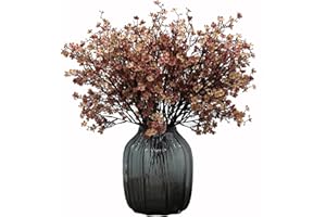 JAKY-Global Künstliche Blumen 6 Stück Getrocknete Unechte Seide Blumen Babysbreath Pflanze Dekoration für Hochzeit Sträuße Haus Garten Party Blumenschmuck (Herbstkaffee)