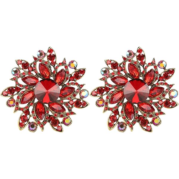 YAZILIND Mode lelie bloem ingelegde strass legering zirkonia hangende broche vrouwen meisjes accessoires, Metaal, Zirkonia