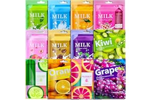 YAGASPANTERY 12 Pezzi Daily Care maschera viso in tessuto, Sheet Face Mask, Maschere per il Viso Idratante e lenitiva, Maschera Bellezza Viso, Maschera Viso Nutriente per Donne, Ciascuna Con Un Effetto Diverso