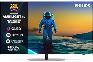 Philips Ambilight 55OLED820 4K OLED Smart TV - Pantalla de 55 Pulgadas con P5 AI Picture, Google TV, Dolby Vision y Sonido Dolby Atmos - Funciona con Alexa y Asistente de Google