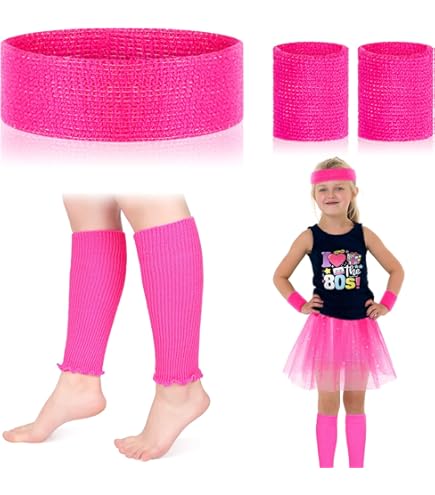 Fun Shack 80s fitness-instructeur outfit voor heren met blauwe bodysuit, beenwarmers, roze legging, hoofdband en polsbandjes, L