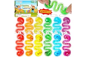 Sensory Fidget Keyring Party Toys: 12 Pack LESONG Autism Toys Equipment, Squishy Toddler Travel Toys on Plane, Squeeze Tactile Feelings Toys for Special Needs with Adhd, Anxiety, Autistic