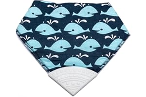 V&D HOME - Baby and Toddler Dribble Bib with Teether | 0-18 month Teething Bibs for Baby and Toddler | 100% BPA & Pthalate Free | Bandana bib with teether