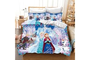 Doiicoon Frozen Children's Bed Linen, Elsa Bed Linen, 135 x 200 cm, 100% Cotton, Children's Bed Linen, Anna and Elsa Bed Linen, Children's Bed Linen (7.200 x 200 cm)