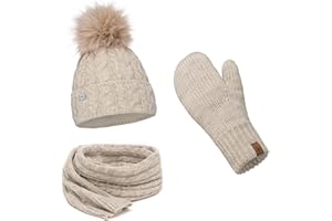 ELIMELI® Damska zimowa czapka, ciepła czapka z dzianiny, czapka zimowa z pomponem Slouch, dzianina, damska czapka z pomponem, wyprodukowana w UE 15568