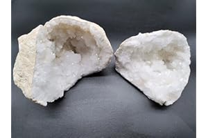 GENERICO TENET – Piedra bruta mineral natural para cristaloterapia meditación reiki (Geoda Calcita blanca 700/800 g)