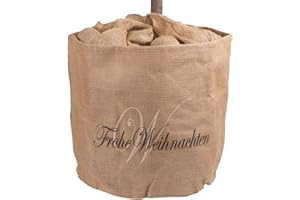 AFP Jute-Übertopf Bedruckt Frohe Weihnachten, Frostschutz für Kübelpflanzen und Netter Gruß an der Tür. Winterschutz Pflanzen / 2 Jutesäckchen gratis