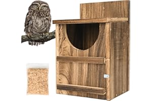 petour Owl House Wooden Bird House Cedar Nesting Box Prebuilt Owl Box For Outside Easy To Open Fronted For Many Different Species Of Garden Birds