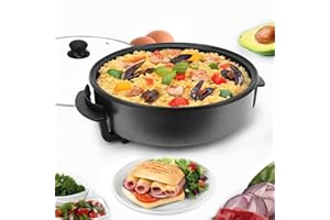 ‎SUPERLEX SUPERLEX MultifunktionalePfanne 9,6 Liter, Elektrische Multipfanne mit Deckel 42x7 cm 1500Watt, Elektropfannen Pizzapfanne, Elektrisch Partypfanne