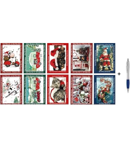 50 Dubbele Kerstkaarten met envelop - Traditioneel