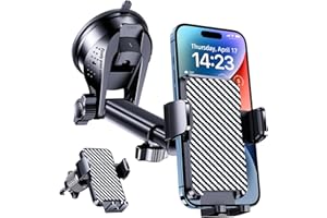 BIPOPIBO Porta Cellulare Auto [Super Aspirazione], Supporto Telefono Auto, Adatto per Parabrezza, Bocchette di Aerazione e Cruscotto, [3 in 1]Porta Telefono Rifiniture interne Adatto a tutti gli phone